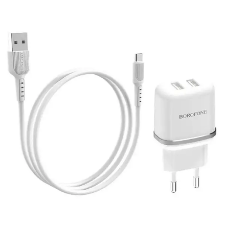 Мережевий Зарядний Пристрій Borofone BA25A 2USB Type-C