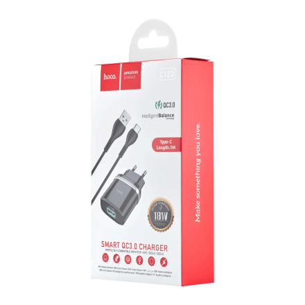 Сетевое Зарядное Устройство Hoco C12Q QC3.0 Type-С