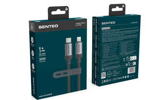 USB Cable Senteo SM-06 nano braided USB C-Lightning 30W 1M