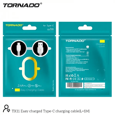 USB Cable TORNADO TX11 Type-C 2.4A/1m