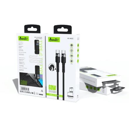 USB Cable Avantis AC-46сс 60w Type-C to Type-C