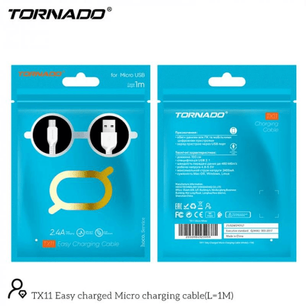 USB Cable TORNADO TX11 Micro 2.4A/1m