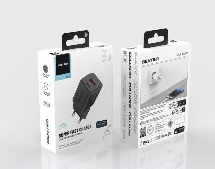 Сетевое Зарядное Устройство Senteo Z-10 1USB-C+1USB-A PD30W GaN/QC3.0 18W