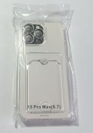 Case Clear Card Holder for Apple Iphone 15 ProMax