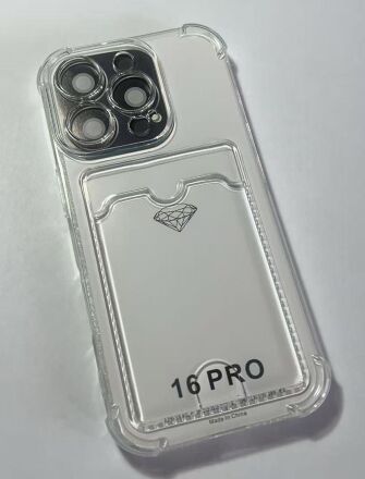 Case Clear Card Holder for Apple Iphone 16 Pro