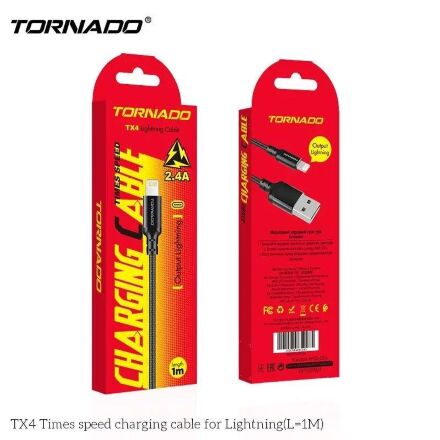 USB Cable TORNADO TX4 Тканевая Оплётка Lighting