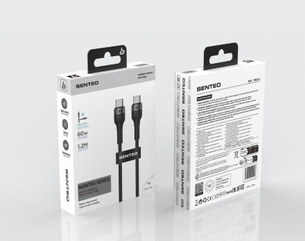 USB Cable Senteo ST-01 60W  Montes Series braided USB-C to USB-C 1,2M