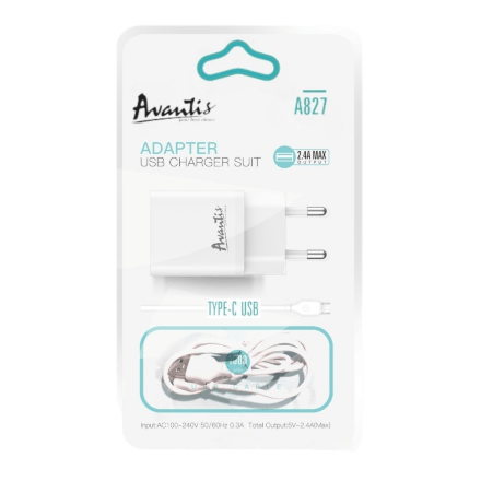 Мережевий Зарядний Пристрій Avantis A827 1USB Type-C