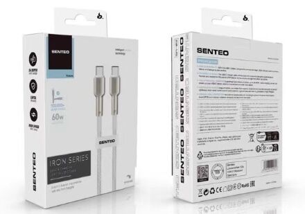 USB Cable Senteo SM-03 60W  Iron Series braided USB-C to USB-C 1M
